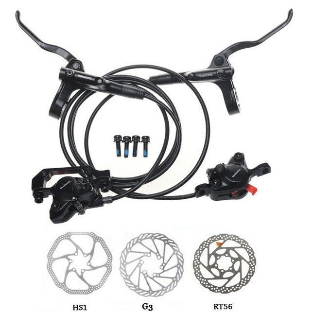 SHIMANO MT200 Hydraulic Disc Brake 2-Piston MTB Caliper WITH ROTORS