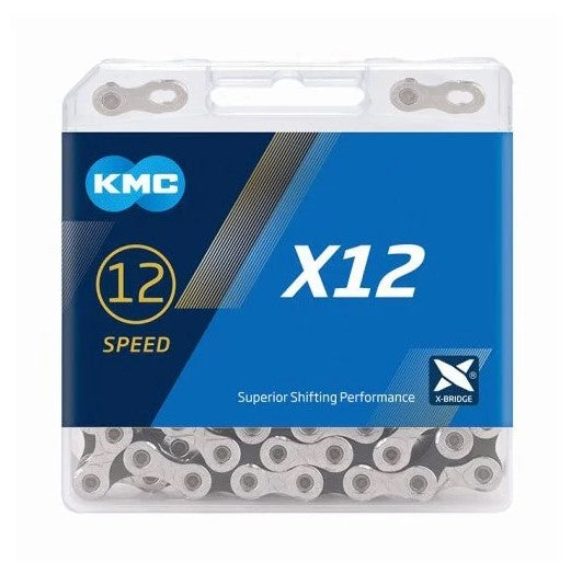 KMC Chain X12 126 Links 12 Speed MTB (Silver)